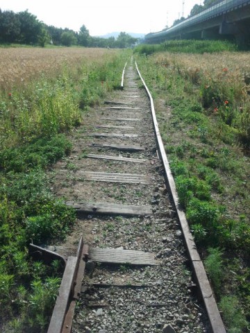 Again another stretch of the track has, for some reason, been demolished. This is between the Gwangdeokdaero (광덕대로) and the Jeokgeumro (적금로), view west.